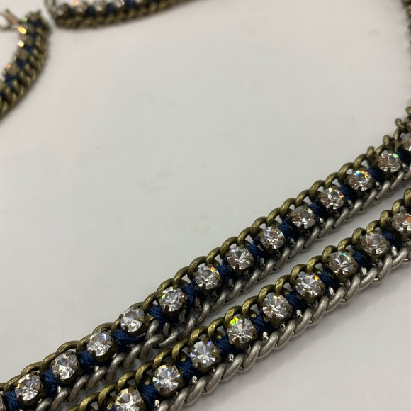 (2) Rhinestone tri-color chain extension necklace belt BLING - Picture 3 of 4